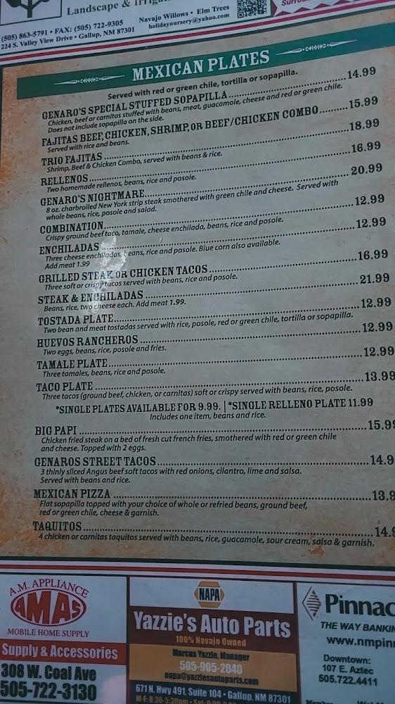 Genaro's Cafe Menu image 3
